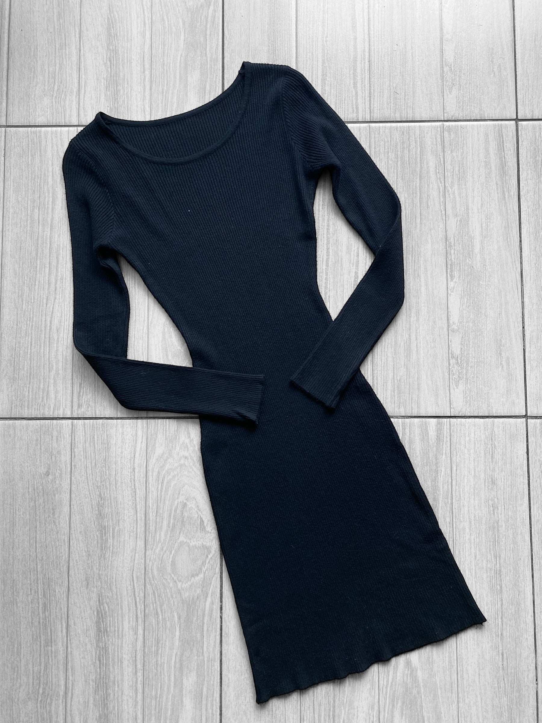 Vestido lanilla cuello redondo