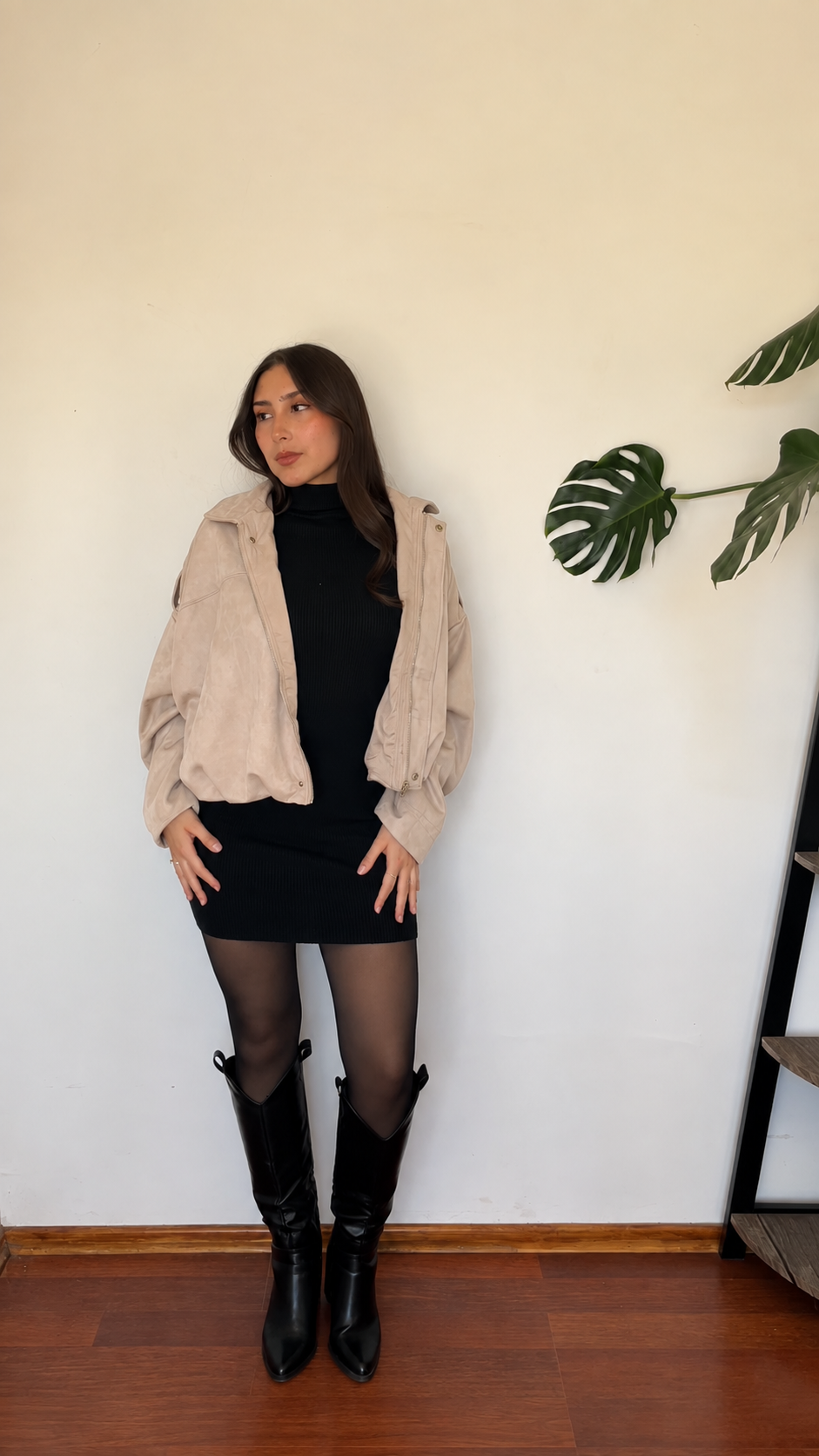 Chaqueta oversize de gamuza