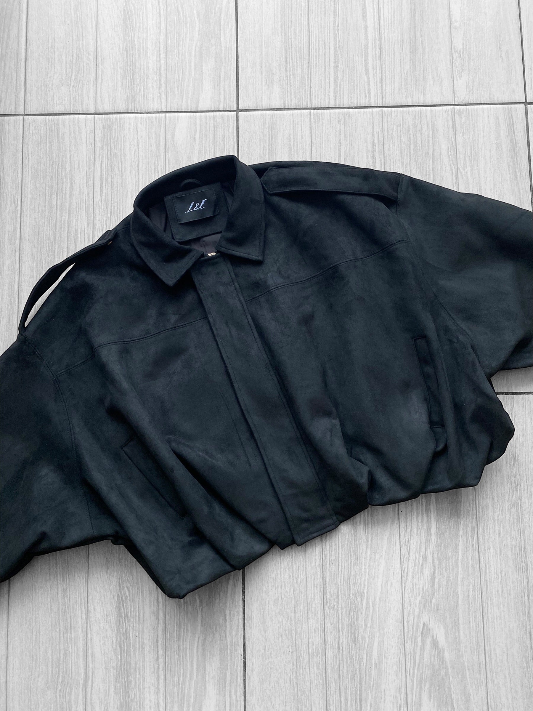 Chaqueta oversize de gamuza
