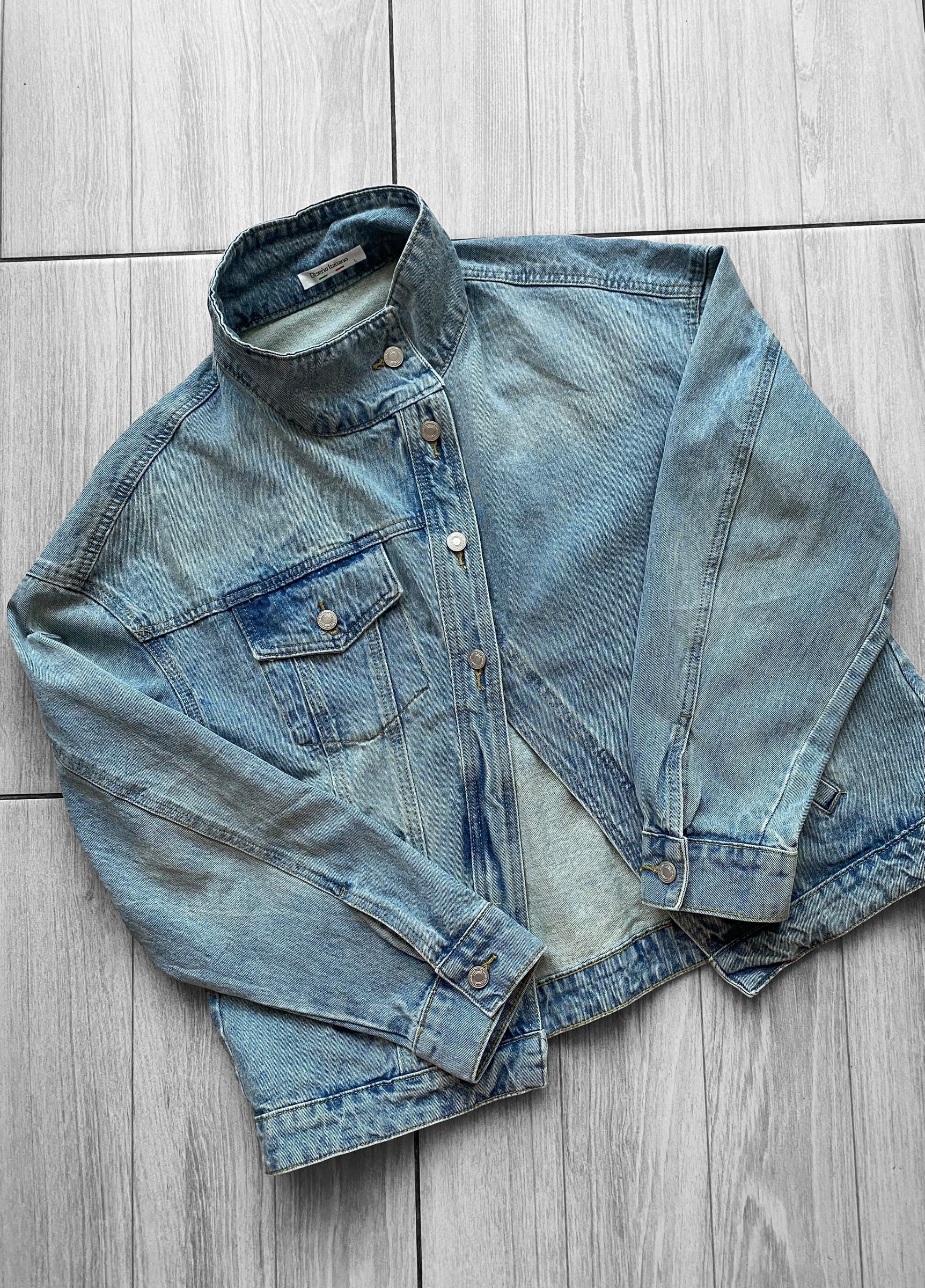 Chaqueta asimétrica denim