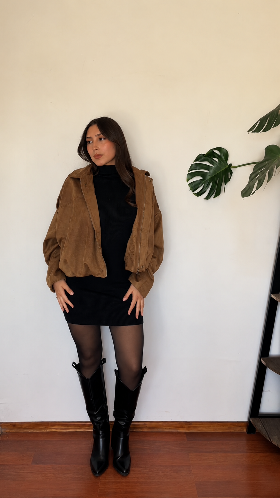 Chaqueta oversize de gamuza