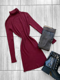 Vestido lanilla cuello alto