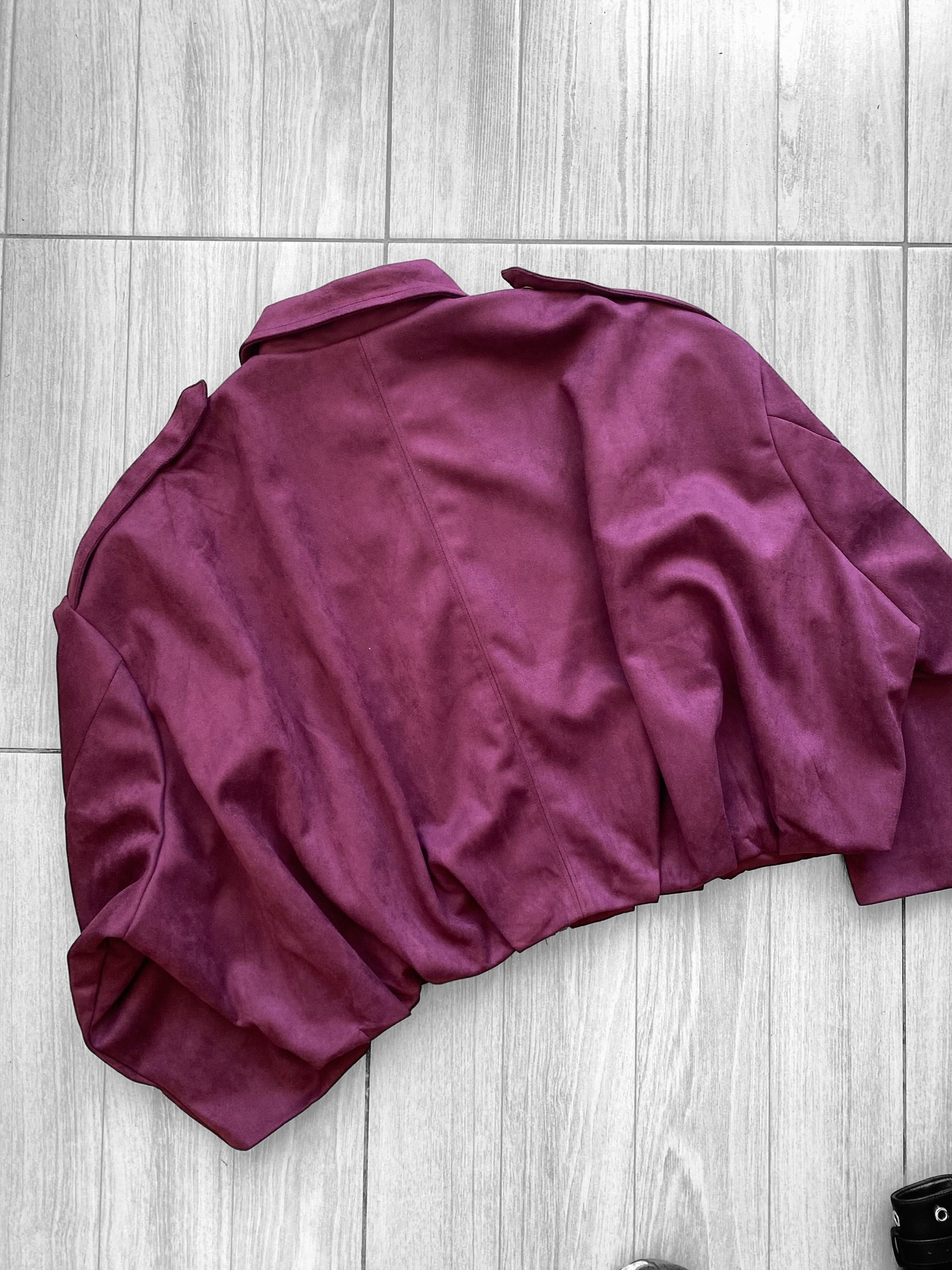 Chaqueta oversize de gamuza