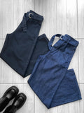 Jean Wide leg tiro alto c/cinturon rigido