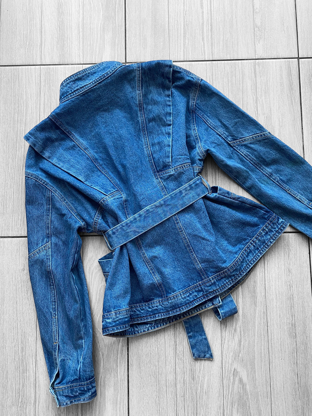 Chaqueta denim con lazo