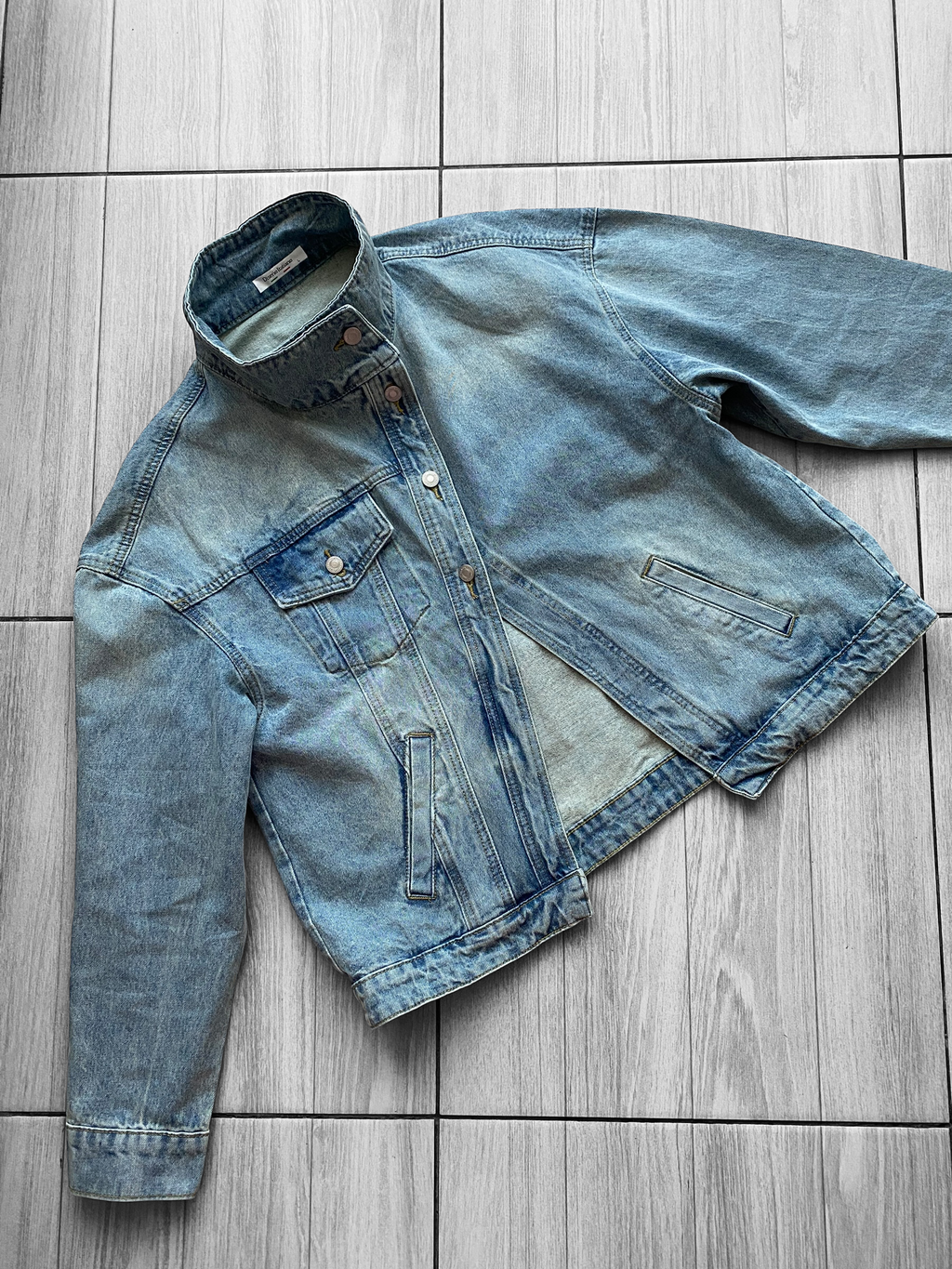 Chaqueta asimétrica denim