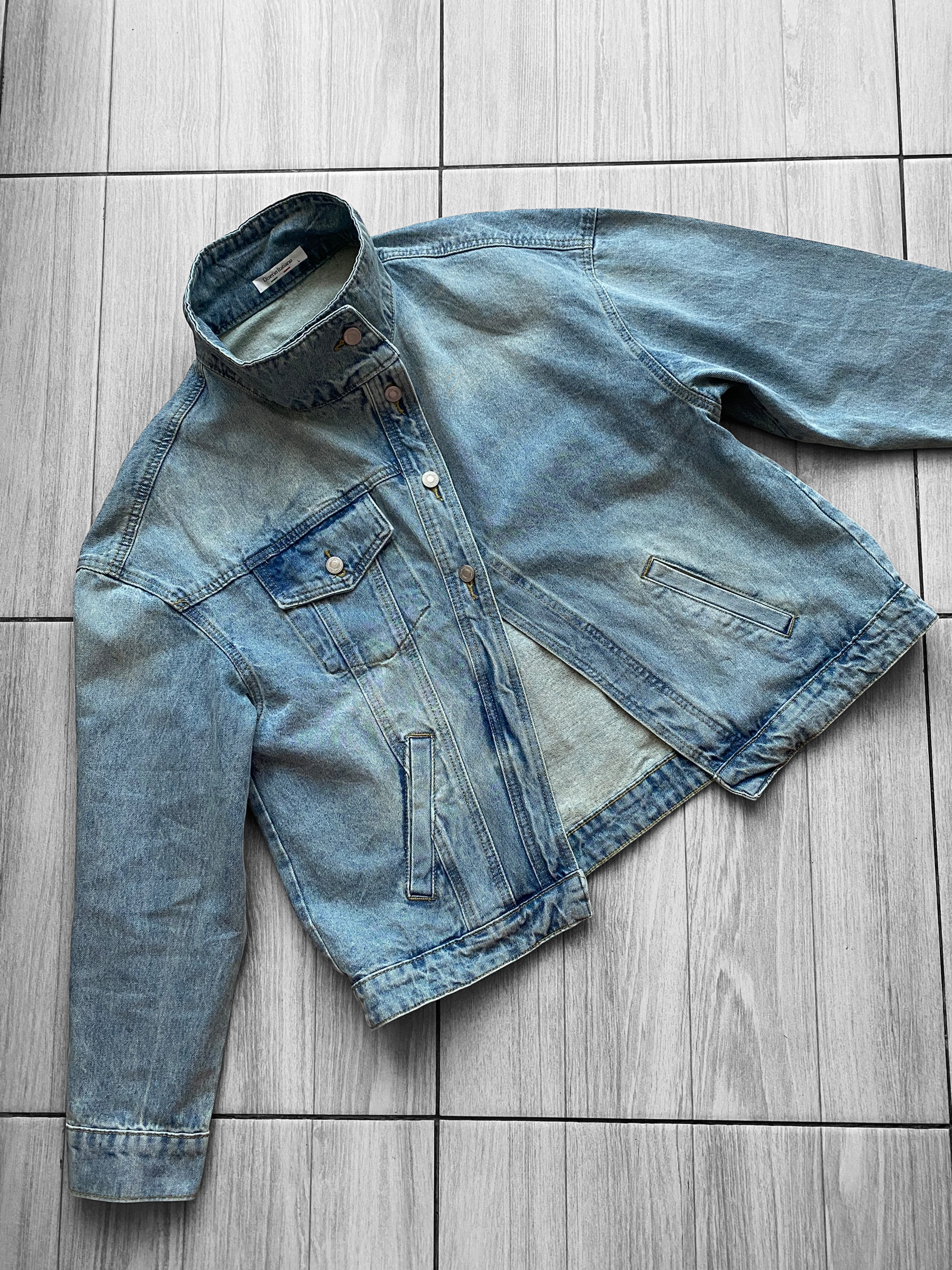 Chaqueta asimétrica denim