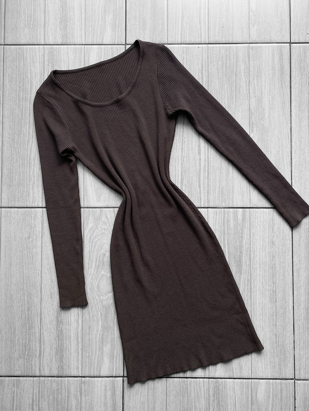 Vestido lanilla cuello redondo