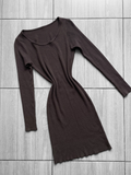Vestido lanilla cuello redondo