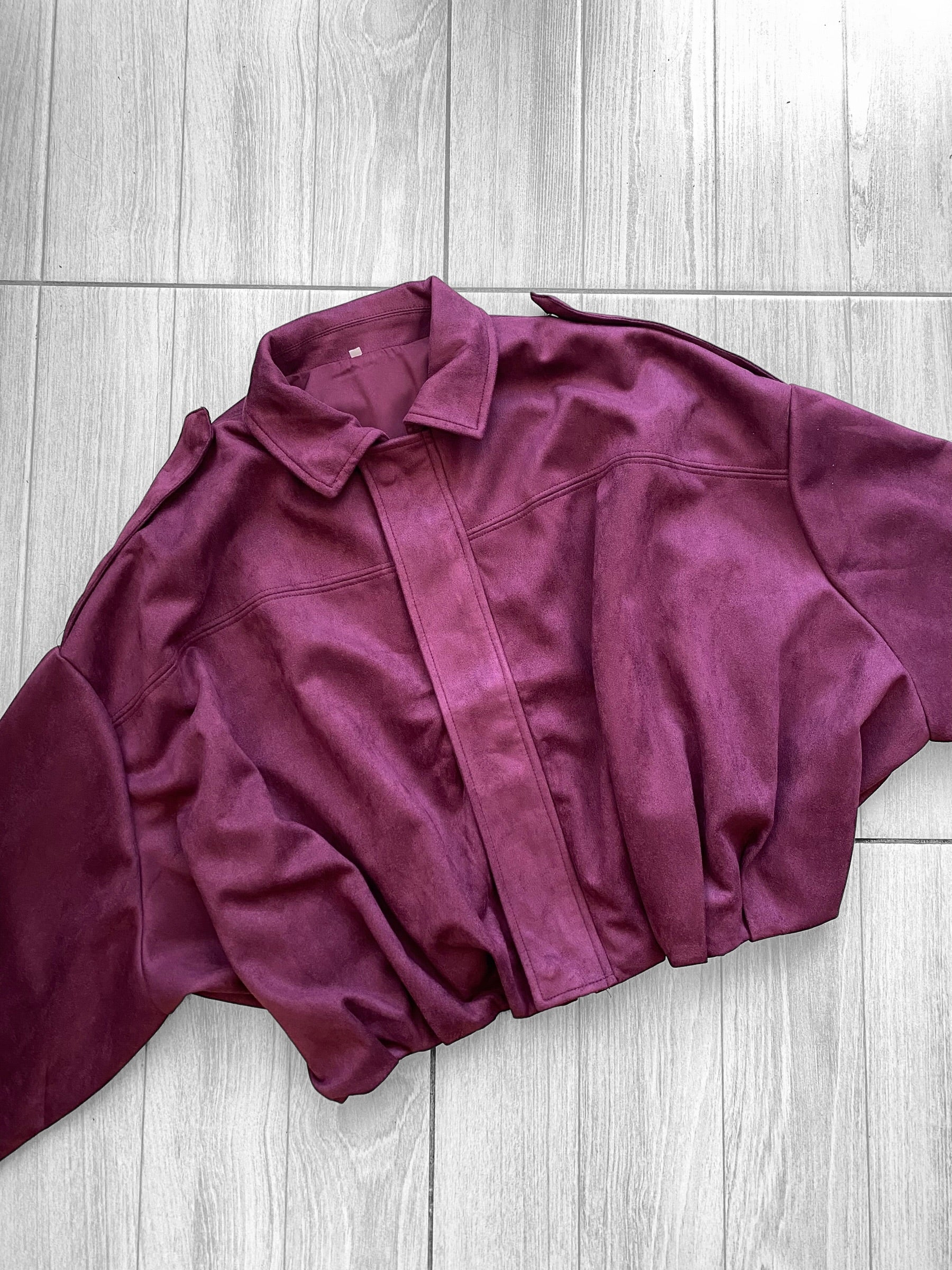 Chaqueta oversize de gamuza