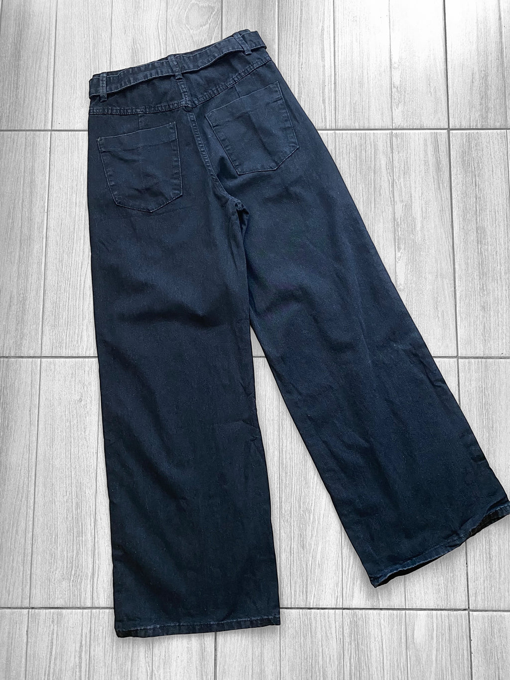 Jean Wide leg tiro alto c/cinturon rigido