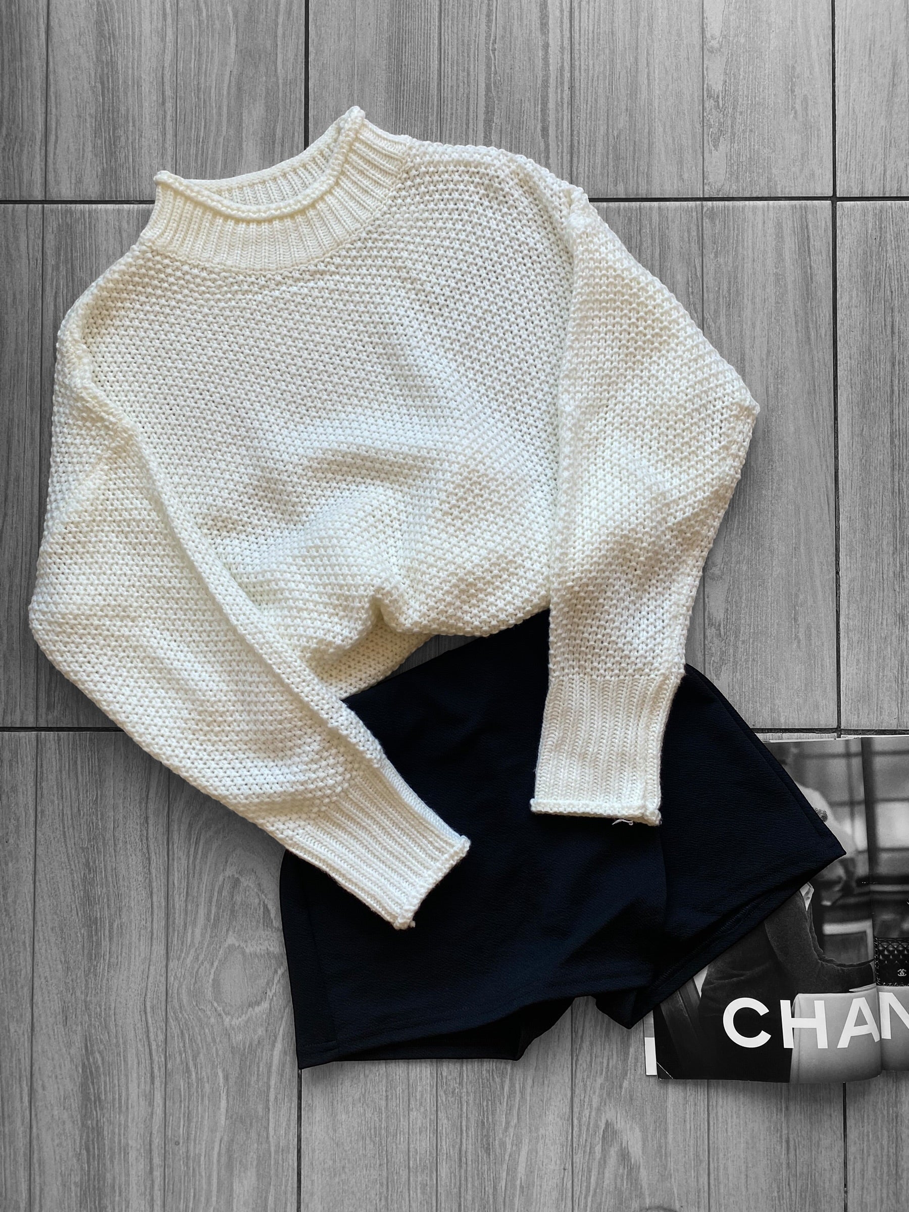 Sueter tejido blanco