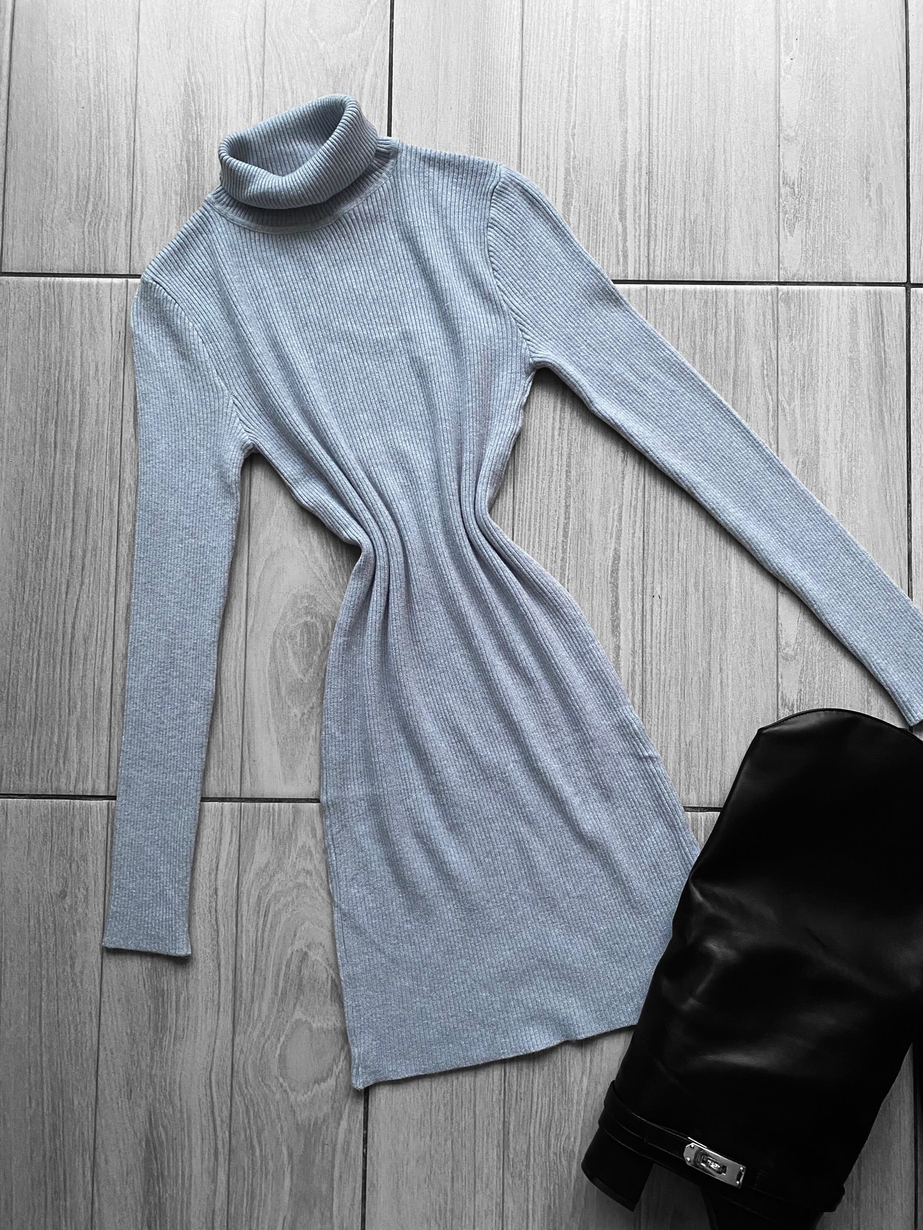 Vestido lanilla cuello alto