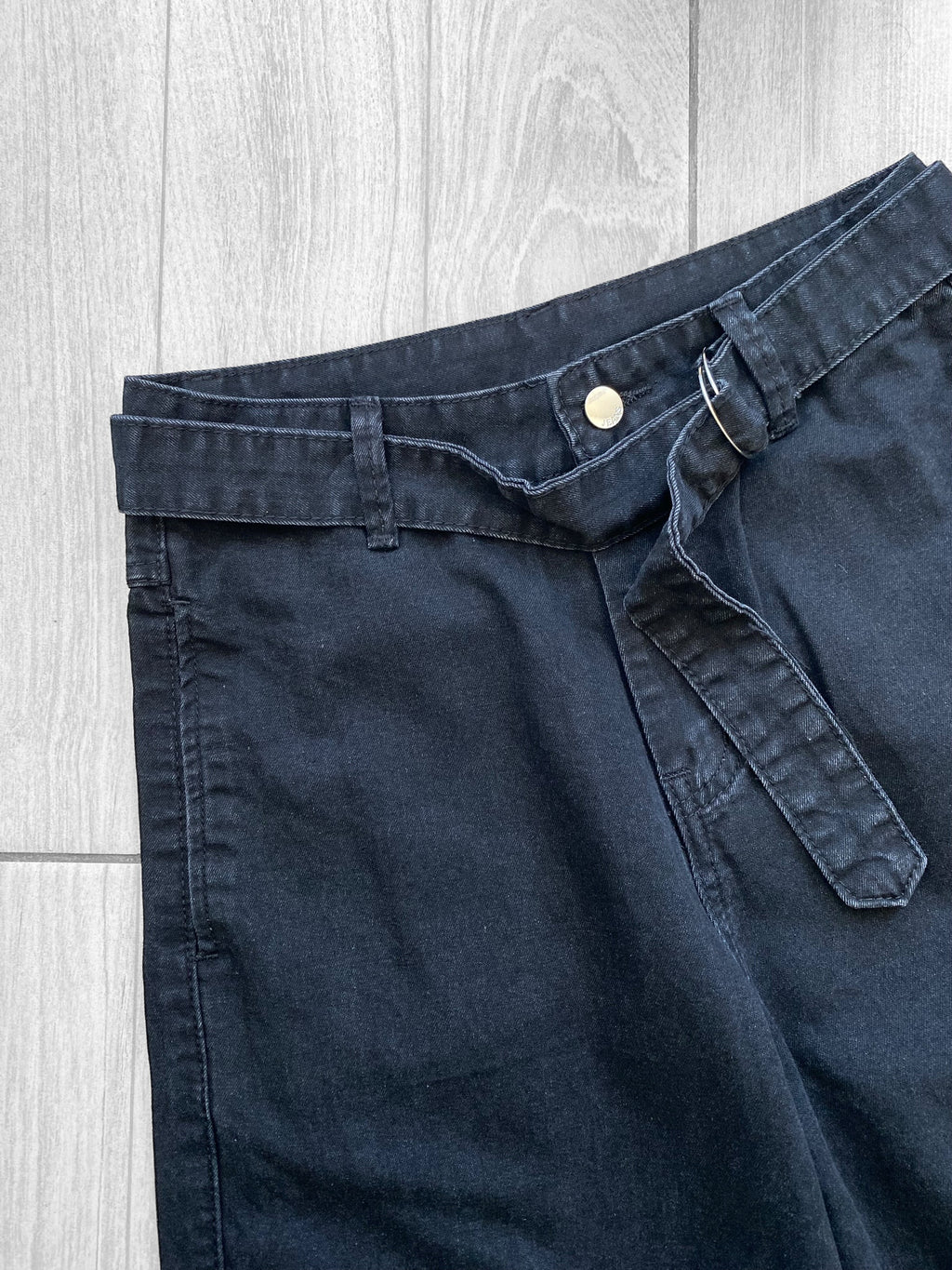 Jean Wide leg tiro alto c/cinturon rigido
