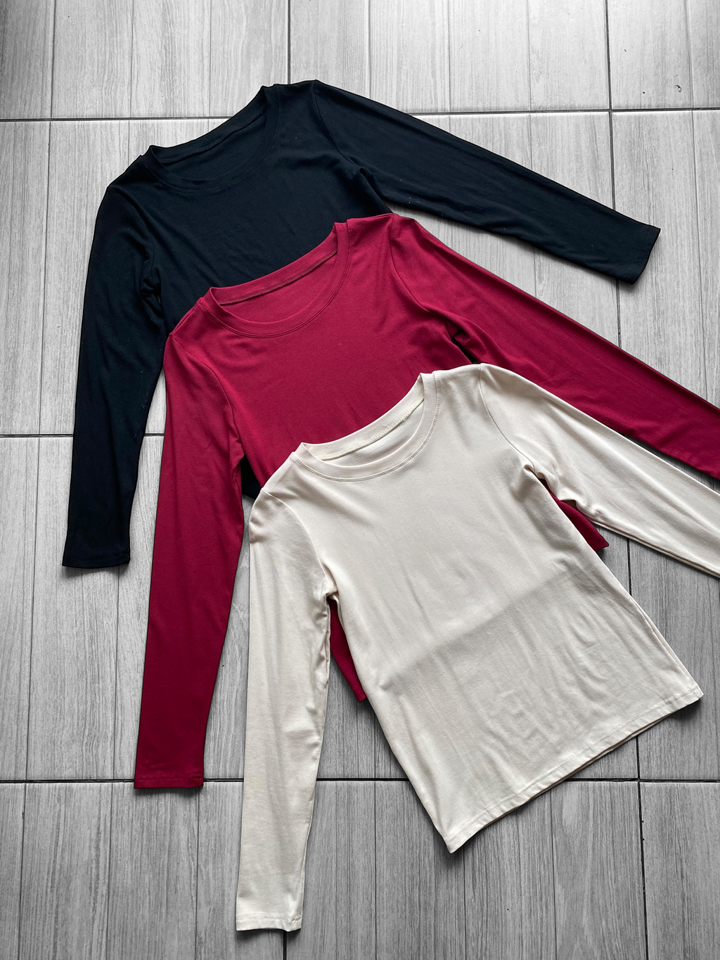 Poleras largas algodón básicas