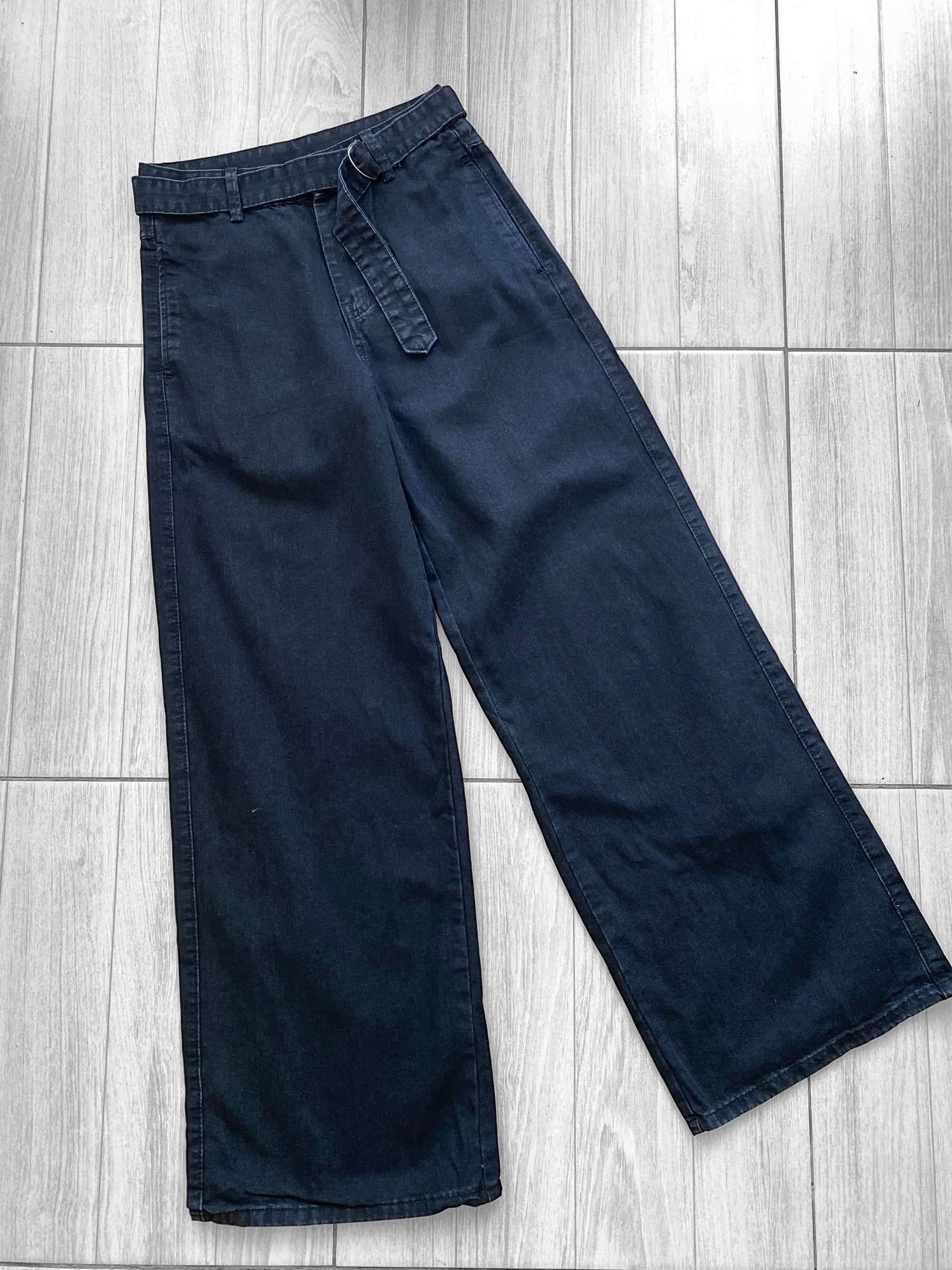 Jean Wide leg tiro alto c/cinturon rigido
