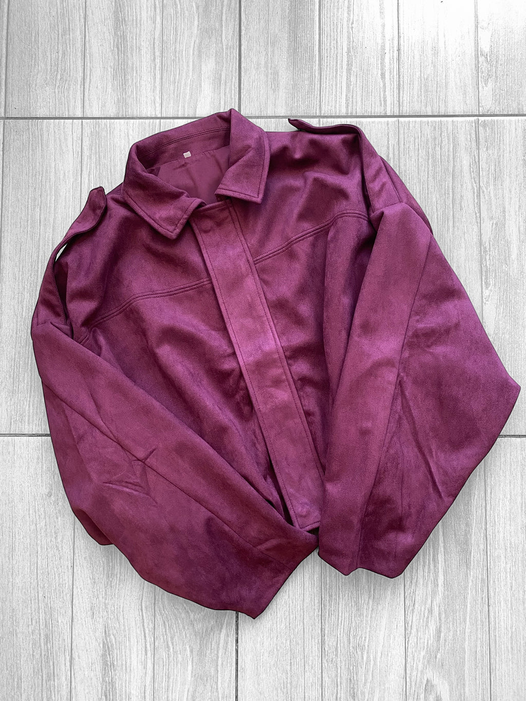 Chaqueta oversize de gamuza