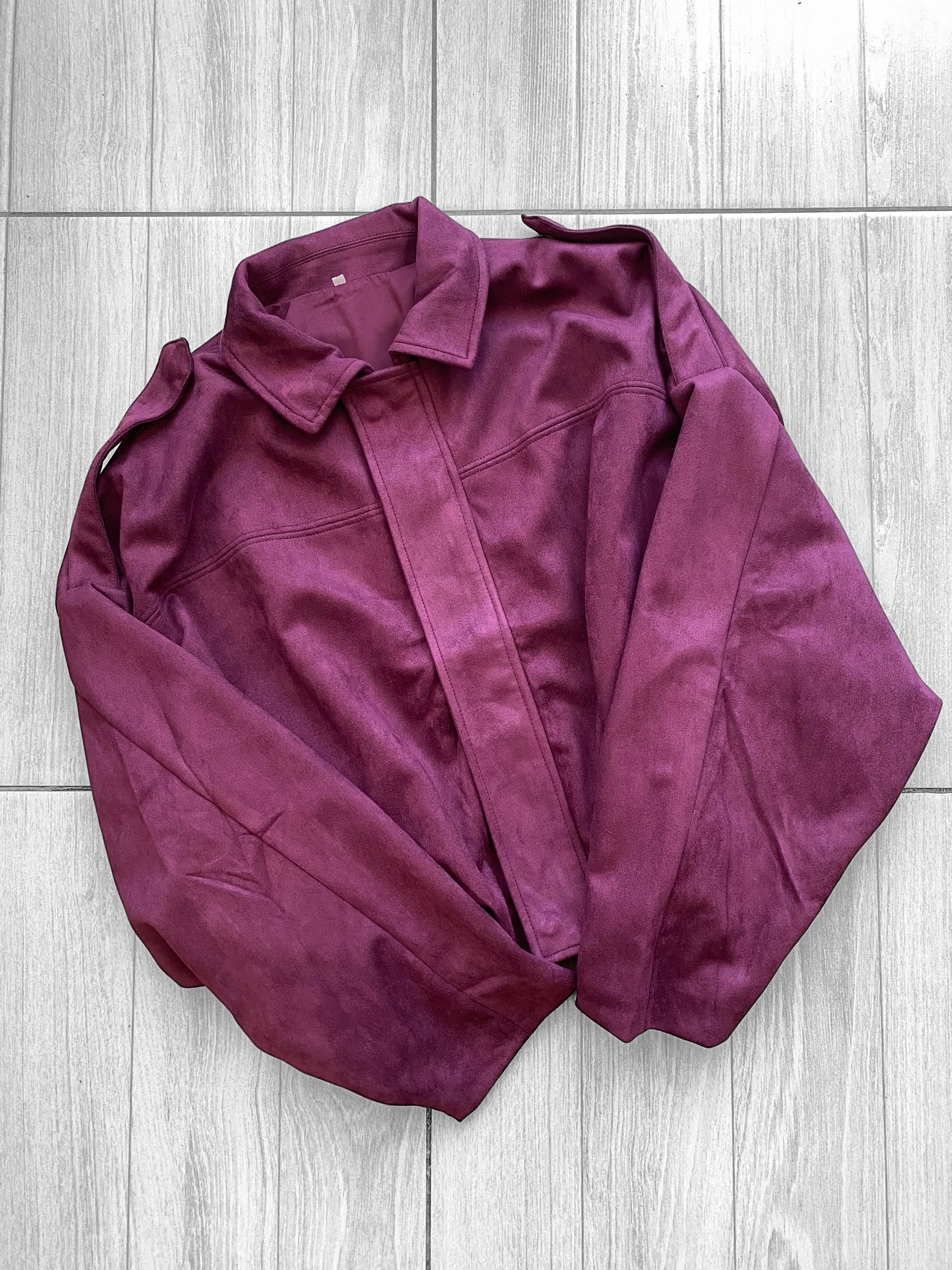 Chaqueta oversize de gamuza
