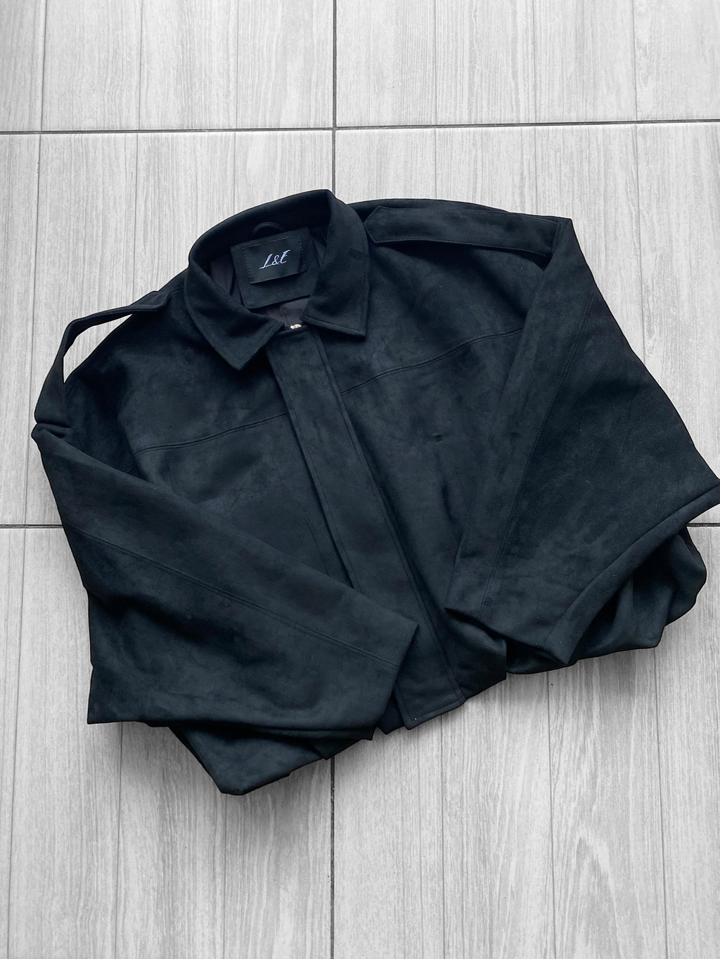 Chaqueta oversize de gamuza