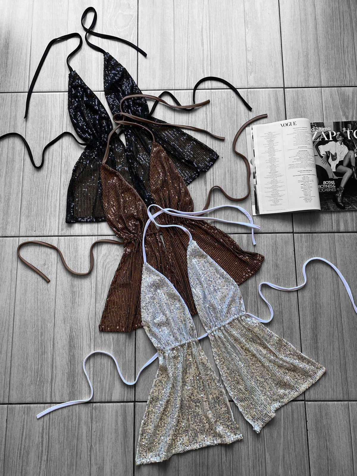 Top mariposa lentejuelas